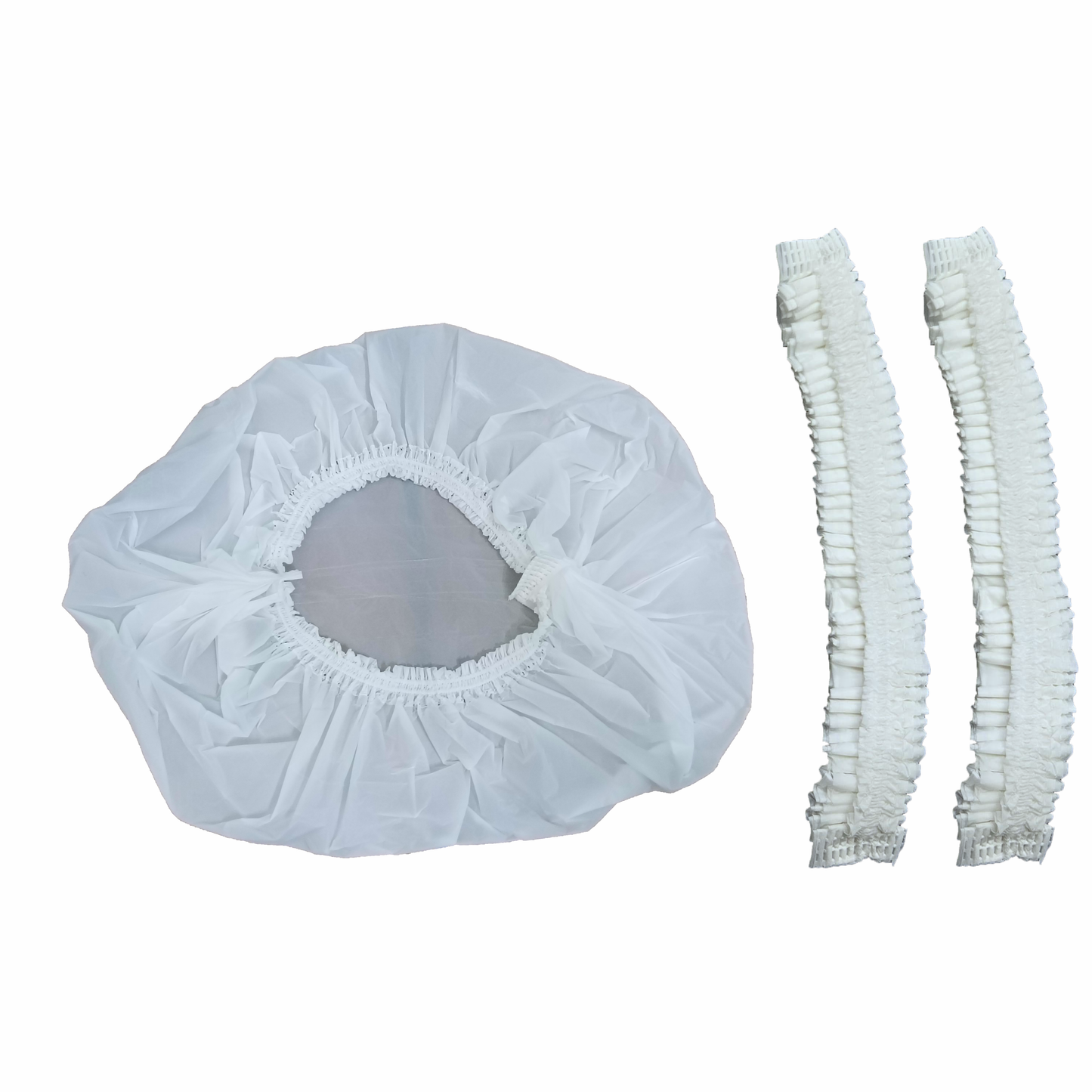 White shower cap looking like 