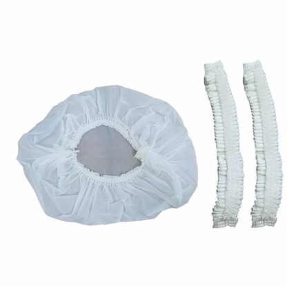 White shower cap looking like 