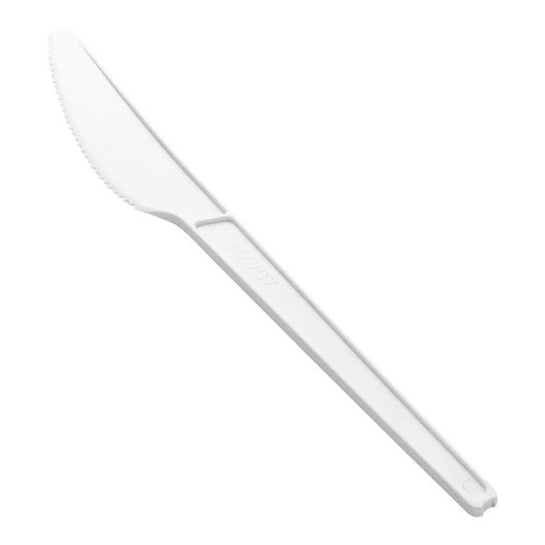 White Compostable plastic knife 