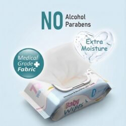 Chemical Free Baby Wipes 72 Pack Open – Soft Bamboo Wipe Pulled Out