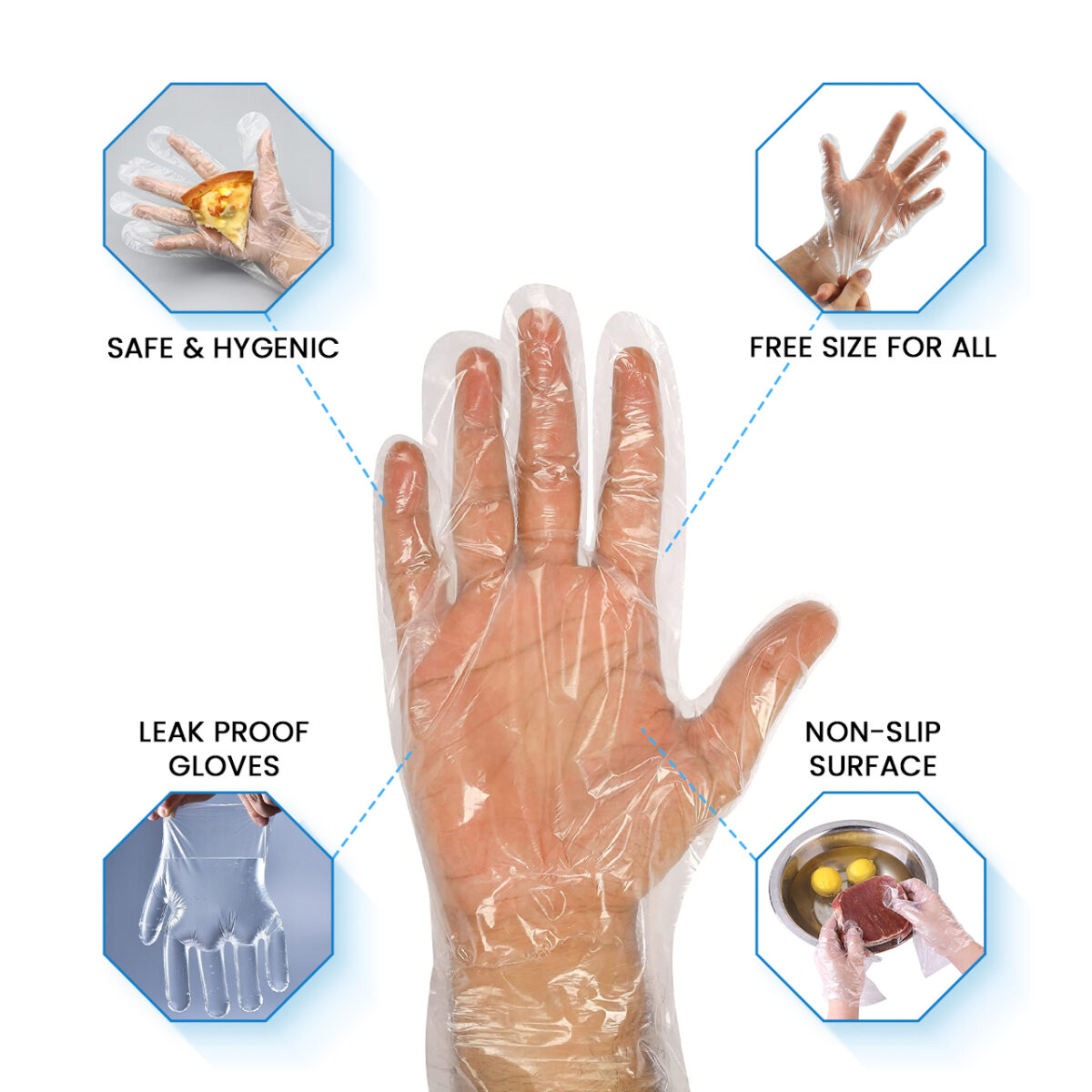 Premium Disposable Plastic Hand Gloves | 100Pcs - Image 3