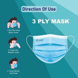 C-cure 3 Ply Protective Face Mask with Reusable Zipper Pack for Daily Use | Exclusive Disposable Non-Woven face Mask with Nose Clip – Pack Of 10 - Image 4