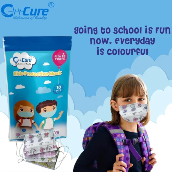 Kids 3 Ply Disposable Face Mask | Printed Face Mask for 4–12 Year Old's | Soft, Breathable & Protective Mask with Ear Loop