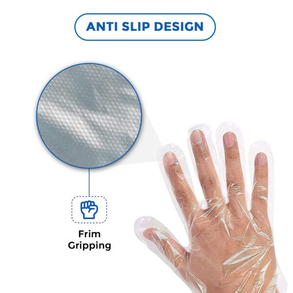c-cure plastic glove has a anti slip design