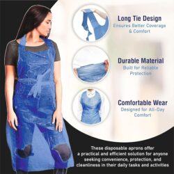 C-Cure Exclusive Disposable Waterproof Apron | Splash-Proof Apron for Clinics, Kitchen, Dog Bathing & Painting | Oil & Fluid Resistant, Unisex pack of 25 - Image 4