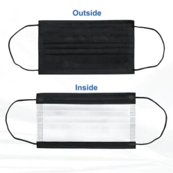 Dual SMS Fabric 3 Ply Disposable Surgical Face Mask – Black & White (Unisex) - Image 5