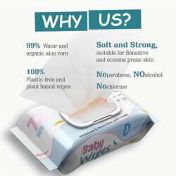 Soft Cleansing Baby Wipes | Organic Bamboo-Based Soft Wipes Enriched With Aloe Vera and Vitamin E for Kids. - Image 4