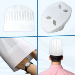 Disposable Kitchen Apron & Chef Cap Combo – Hygienic Non-Woven Set (10+10 Pcs, White) - Image 3