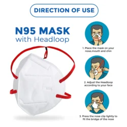 N95 Head Loop face Mask with 5 layer of protection & Adjustable Nose grip | Unisex - Image 5