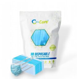 Disposable Tie-On Face Mask with Nose Clip | 3 Ply Medical Face Mask with Meltblown Filter Layer