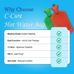 Non-Electric Rubber Hot Water Bag | Large, Leak-Proof Heat Therapy for Pain Relief, Cramps, Injuries & More - Image 3