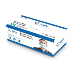 C-Cure Protective IIR Face Mask with Melt-Blown Filter | 3 Ply Premium Quality Disposable Ear loop Face mask – Blue - Image 2