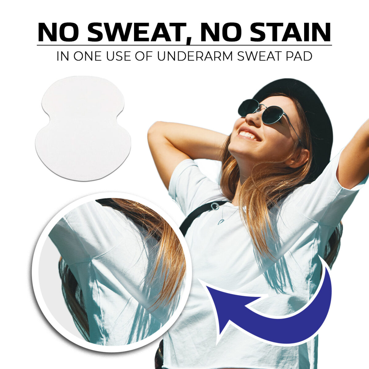 Leios Disposable Underarm Sweat Pads | Keep Underarms Dry & Sweat-Free | Prevent Stains & Body Odor | Comfortable All-Day Protection - Pack of 14 - Image 4