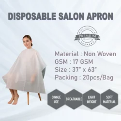 Leios Hair Cutting Salon Apron | Disposable Non woven high Quality Apron for Salon, Spa, Beard Trimming, Facial & Home Grooming - Pack of 20 - Image 3