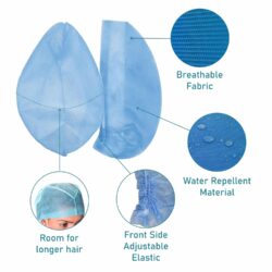 Disposable Non-Woven Surgeon Cap for Doctors & Nurses Use | Blue - Image 4