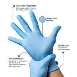 C-Cure Disposable Nitrile Gloves | Exclusive Powder-Free Examination Gloves for Medical & Kitchen Use - Pack of 100 - Image 2