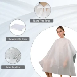 Leios Hair Cutting Salon Apron | Disposable Non woven high Quality Apron for Salon, Spa, Beard Trimming, Facial & Home Grooming - Pack of 20 - Image 2