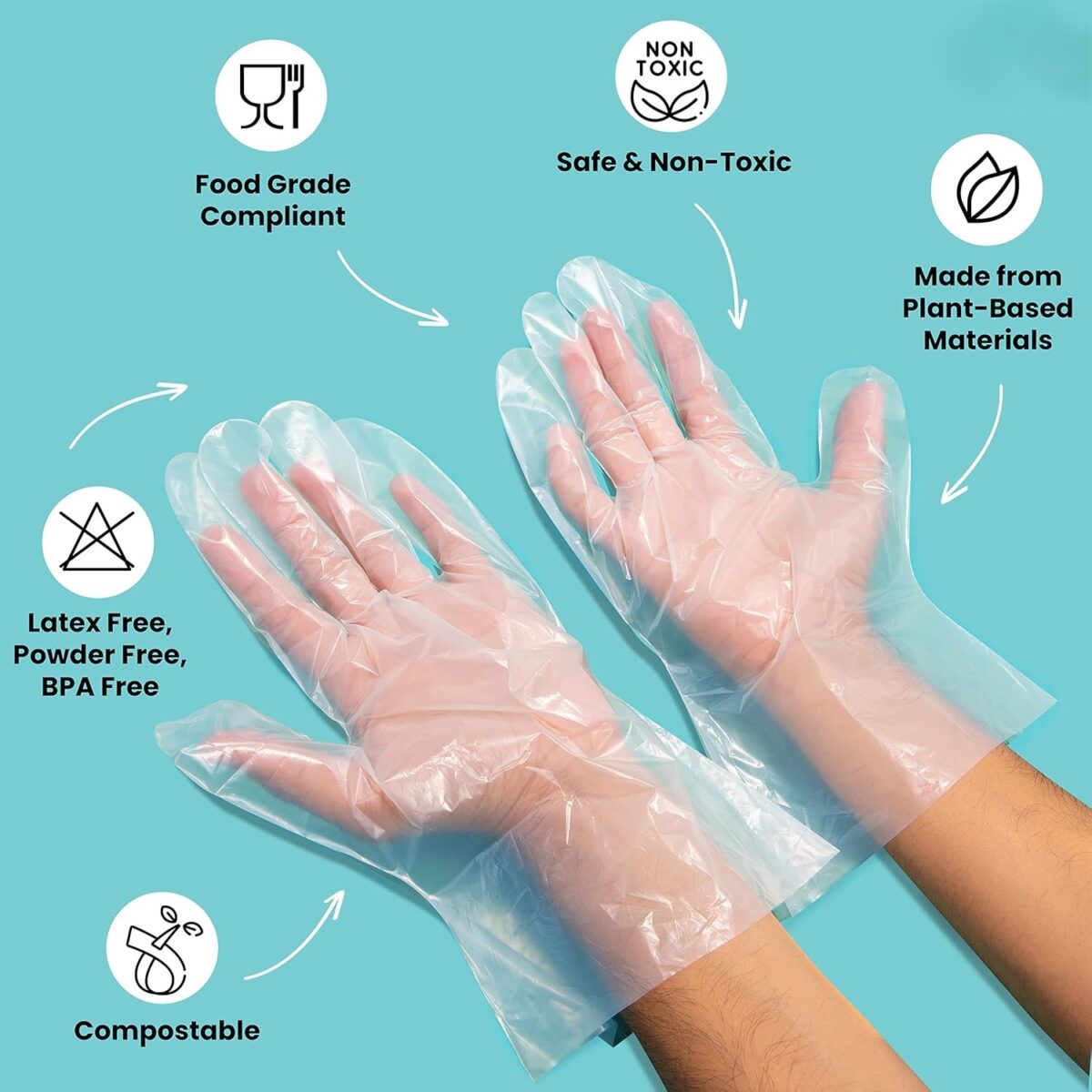 Ecoz Compostable hand Gloves - Eco-Friendly Disposable Gloves - Image 2
