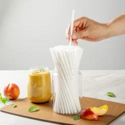Ecoz Disposable biodegradable White Straw for juice | Exclusive Planet-Friendly Straw for cold drinks, cafes, parties and daily use - Pack of 100 - Image 2