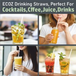 Ecoz Disposable biodegradable White Straw for juice | Exclusive Planet-Friendly Straw for cold drinks, cafes, parties and daily use - Pack of 100 - Image 6