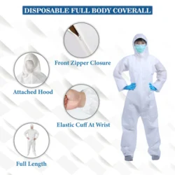 C-Cure Disposable Tyvek Coverall with Hood | Full Body Protection Waterproof Suit - XL - Image 3