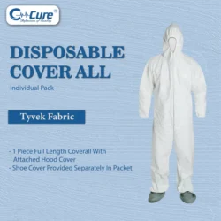 C-Cure Disposable Tyvek Coverall with Hood | Full Body Protection Waterproof Suit - XL - Image 2