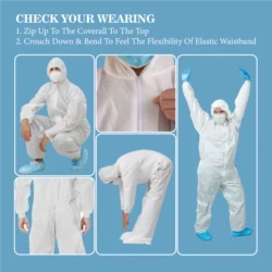 C-Cure Disposable Tyvek Coverall with Hood | Full Body Protection Waterproof Suit - XL - Image 6