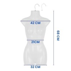 Paras Hanger Female Torso Mannequin for Shop Display | Dummy Female Dress Hanger | Upper Body Display Form Plastic Mannequin for Boutique, Fashion Designing & Cloth Hanging, Pack of 1 - Image 3