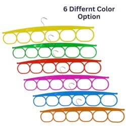 Paras Hanger Plastic Tie Hanger for Wardrobe| Pack of 5 | 360 Degree Rotating Hook Hanger | 6 Slots Multipurpose Cloth Organizer | Wardrobe & Closet Organizer for Tie, Belt & Accessories| Red - Image 3