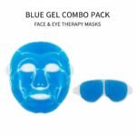 C-Cure Gel Face Mask + Eye Mask Combo | Reusable Cooling Gel Ice Pack For Face And Eyes | Relaxing  Adjustable Full Face Mask And Sleeping Eye Mask For Men And Women (Blue) - Total 2Pcs.