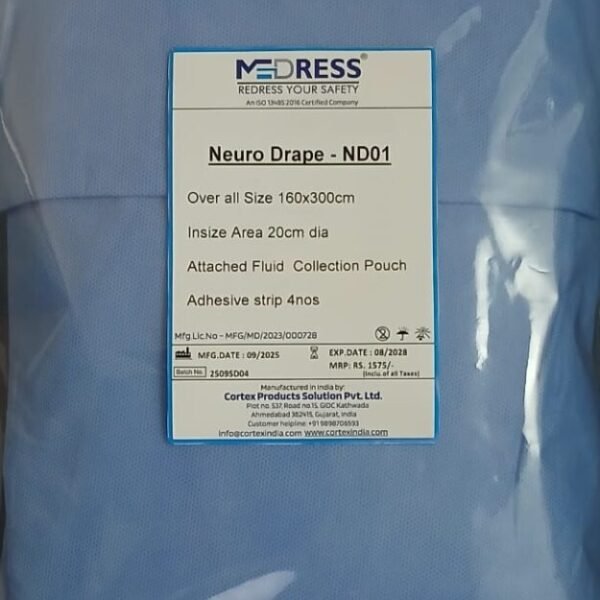 Medress Neuro Surgical Drape - Sterile Disposable Drape for Neurosurgery Procedures