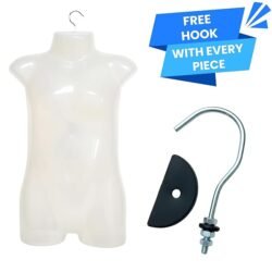 Kids/Toddler Mannequin Torso | Lightweight Hollow-Back Dress Form with Hanging Hook | Durable PP Display Dummy for T-Shirts, Shirts, Jackets & Kidswear (Unisex, Ages 4–8 Years) - Image 2
