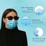 C-Cure 3 Ply Protective Face Mask with Reusable Zipper Pack for Daily Use | Disposable Non-Woven Face Mask with Nose Clip – Pack of 10 - Image 4