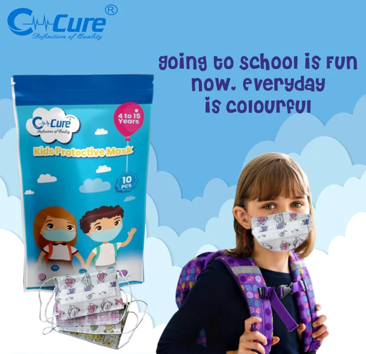 kids face mask 3 ply disposable for children