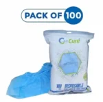 C-Cure Disposable Shoe Cover | Heavy-Duty Anti-Slip & Hygienic Non-Woven Shoe Covers – Blue, Free Size (Pack of 100) - Image 2