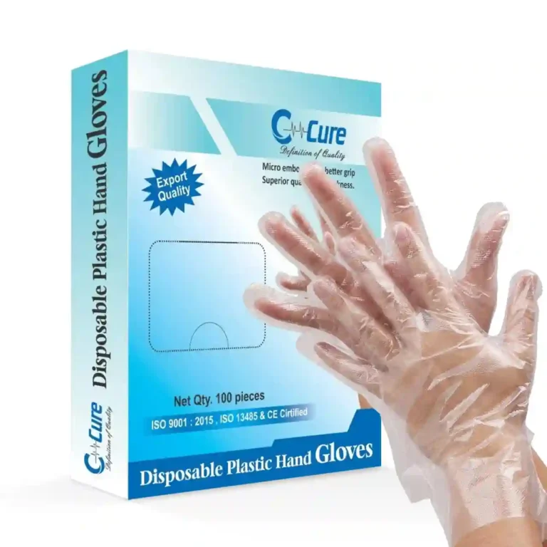 C-Cure plastic hand gloves disposable pack of 100