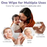 C-Cure Chemical Free Dry Wipes for Kids & Women | Soft, Smooth Wipes for Baby Care, Diapering & Makeup Removal – Pack of 90 (White) - Image 2